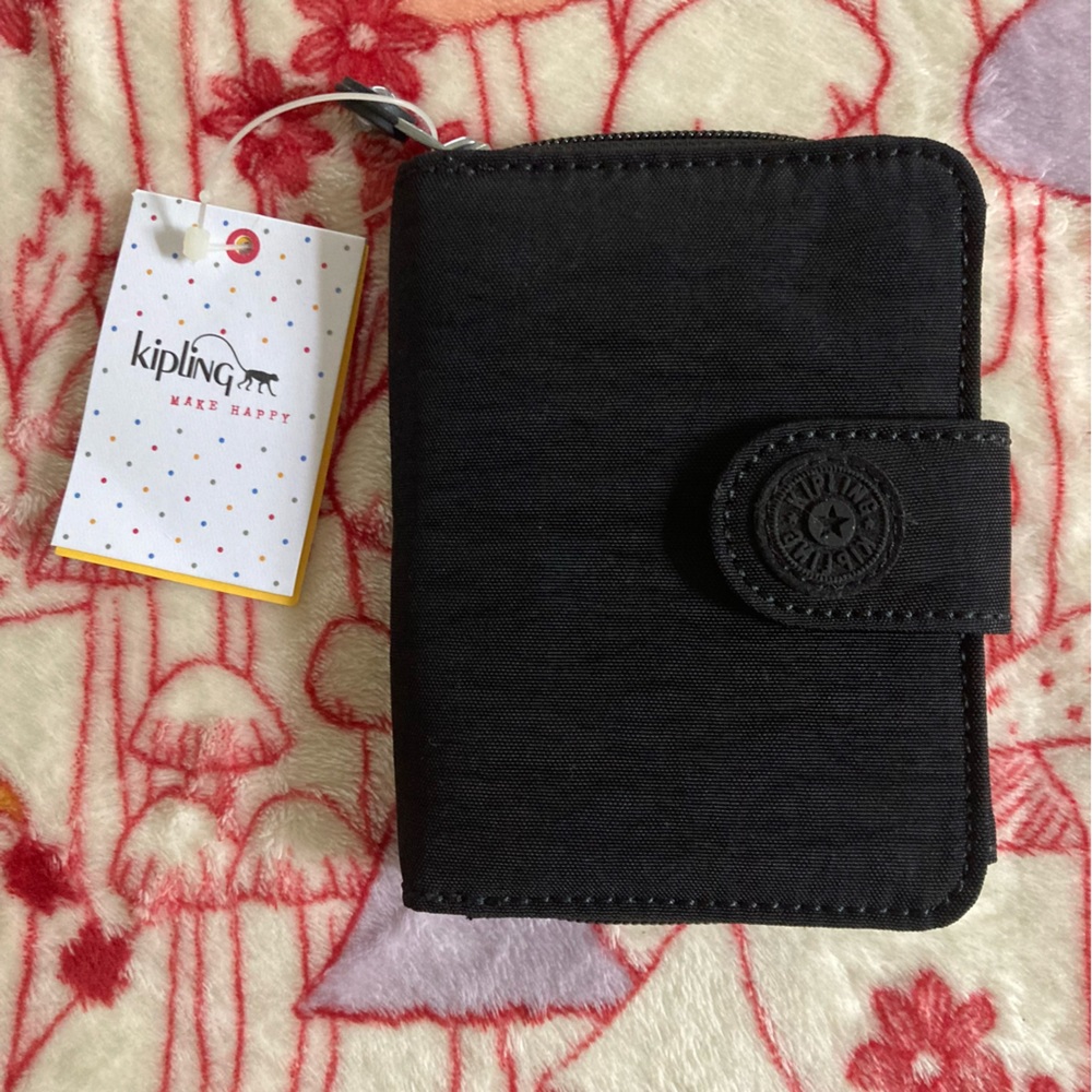 NWT Black Kipling Wallet with Compartments